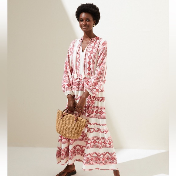 Marks & Spencer Dresses & Skirts - Marks & Spencer Cotton Rich Jacquard Maxi Dress (Size: UK 8 - UK 10)